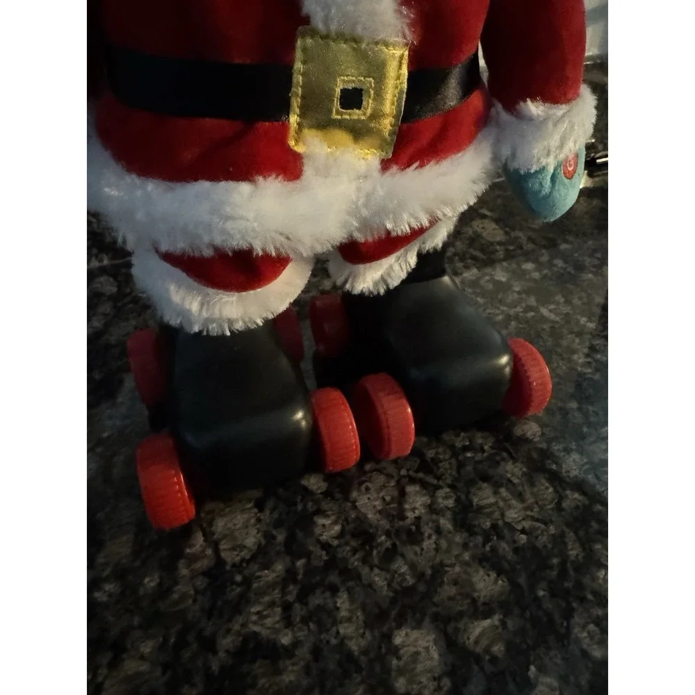 Holiday Home Accents Gemmy Animated Skating Santa Plush - 16''